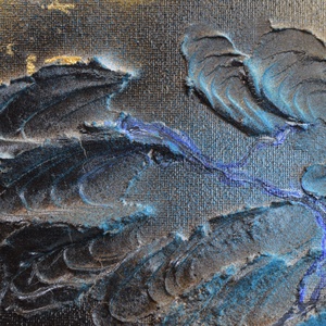 Kék Duna keringő c. absztrakt festmény vásznon, 24x18cm - művészet - festmény - festmény vegyes technika - Meska.hu