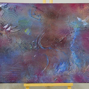 Aurora c. absztrakt festmény vásznon  50x40cm, Művészet, Festmény, Festmény vegyes technika, Festészet, MESKA