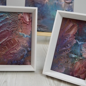 Lélek-zet c. absztrakt festmény, keretben - művészet - festmény - festmény vegyes technika - Meska.hu