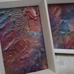 Lélek-zet  visszatérés c. absztrakt festmény, keretben - 12x17cm - művészet - festmény - festmény vegyes technika - Meska.hu