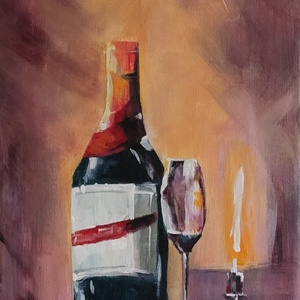 Akril festmény - Bor IV. (2017.), Művészet, Festmény, Akril, Festészet, MESKA