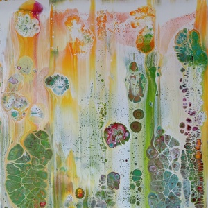 Akril Fluid Art - Spring (2022.) , Művészet, Festmény, Akril, Festészet, MESKA