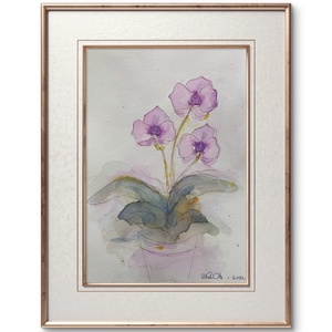 Akvarell - Orchidea (2021.), Művészet, Festmény, Akvarell, Festészet, MESKA