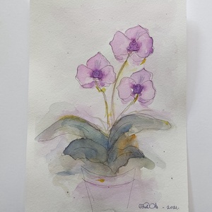 Akvarell - Orchidea (2021.) - művészet - festmény - akvarell - Meska.hu