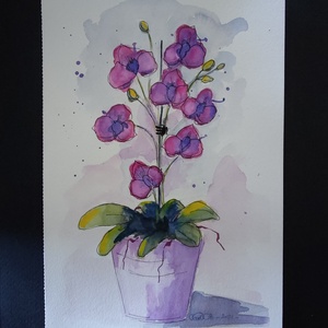 Akvarell - Orchideák (2021.) - művészet - festmény - akvarell - Meska.hu