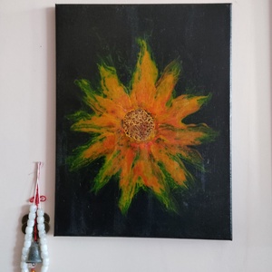 Akril Fluid Art - Napraforgó (2022.) - Meska.hu