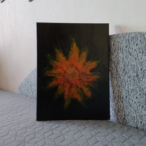 Akril Fluid Art - Napraforgó (2022.) - művészet - festmény - akril - Meska.hu