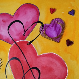 Akvarell - Lélektér - Minden út a szívem(d)en át vezet (2025.) - művészet - festmény - akvarell - Meska.hu