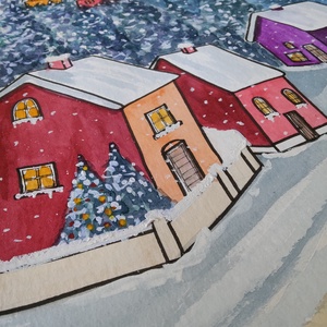 Akvarell - Hóesésben (2026.) - művészet - festmény - akvarell - Meska.hu