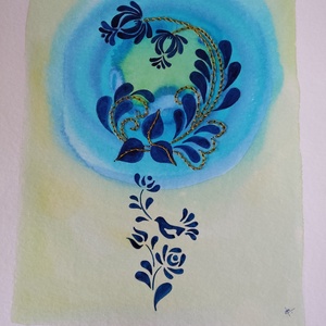 Akvarell - Népi ornamentika - Hungarian folk art 1. (2026.) - művészet - festmény - akvarell - Meska.hu