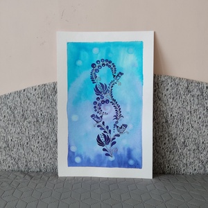 Akvarell - Népi ornamentika - Hungarian folk art 6. (2026.) - művészet - festmény - akvarell - Meska.hu