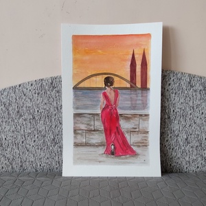 Akvarell - Szegedi emlék (2026.) - művészet - festmény - akvarell - Meska.hu