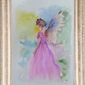 Akvarell - Angyal (2026.) - művészet - festmény - akvarell - Meska.hu