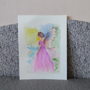 Akvarell - Angyal (2026.) - művészet - festmény - akvarell - Meska.hu