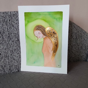 Akvarell - Angyal (2026.) - művészet - festmény - akvarell - Meska.hu