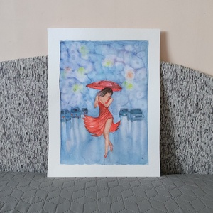 Akvarell - Nyári zápor (2026.) - művészet - festmény - akvarell - Meska.hu