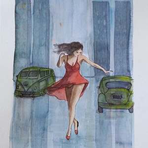 Akvarell - Eső után (2026.) - művészet - festmény - akvarell - Meska.hu