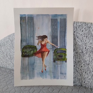 Akvarell - Eső után (2026.) - művészet - festmény - akvarell - Meska.hu