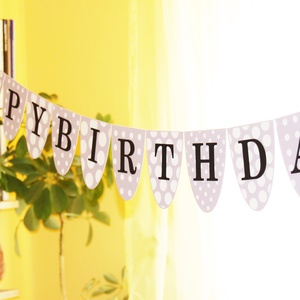 Happy Birthday girland - levendula -  - Meska.hu