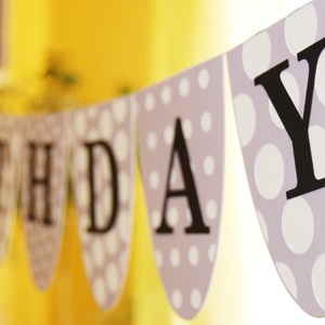 Happy Birthday girland - levendula -  - Meska.hu