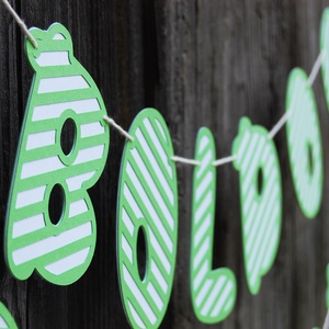 Zöld-fehér csíkos mini partyszett - Meska.hu