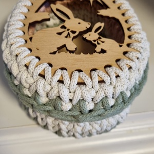 Horgolt húsvéti tároló , Ünnepi díszek, dekorációk, Húsvéti díszek és dekorációk, Húsvéti kosár, Horgolás, MESKA