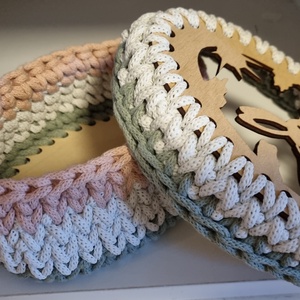 Horgolt húsvéti tároló  - ünnepi díszek, dekorációk - húsvéti díszek és dekorációk - húsvéti kosár - Meska.hu