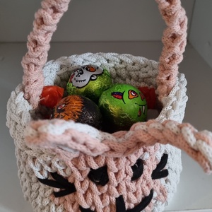 Horgolt húsvéti kosár tojásgyűjtésre - Meska.hu