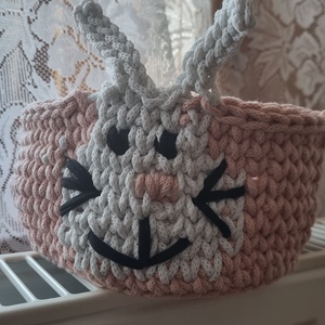 Horgolt nyuszis tároló, Otthon & Életmód, Tárolás & Rendszerezés, Íróasztali tároló, , MESKA