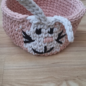 Horgolt nyuszis tároló - otthon & életmód - tárolás & rendszerezés - íróasztali tároló - Meska.hu