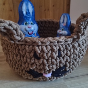 Horgolt nyuszis tároló, Otthon & Életmód, Dekoráció, Asztal és polc dekoráció, Bonsai, , MESKA