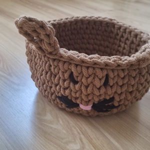 Horgolt nyuszis tároló - otthon & életmód - dekoráció - asztal és polc dekoráció - bonsai - Meska.hu