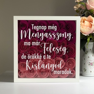 Szülőköszöntő képkeret esküvőre - rózsaszín - Meska.hu