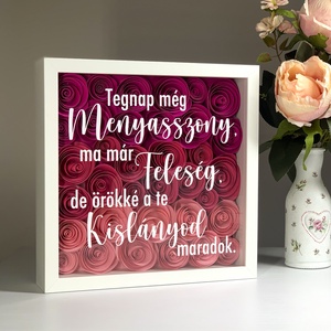 Szülőköszöntő képkeret esküvőre - rózsaszín - esküvő - emlék & ajándék - szülőköszöntő ajándék - Meska.hu