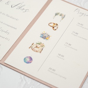 Rose gold borítékba hajtott esküvői meghívó - esküvő - meghívó & kártya - meghívó - Meska.hu