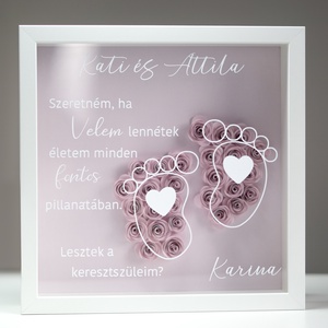 Keresztszülő felkérő képkeret - rózsaszín - Meska.hu