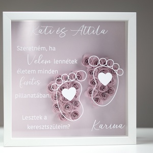 Keresztszülő felkérő képkeret - rózsaszín - otthon & életmód - dekoráció - kép & falikép - képkeret - Meska.hu