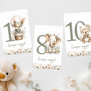 Erdei állatos Baba Mérföldkő Kártyák - baba - mama - babafotózás - baba mérföldkő kártyák - Meska.hu