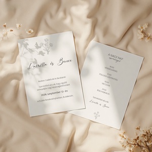 Bloom and Line � esküvői meghívó  - esküvő - meghívó & kártya - meghívó - Meska.hu