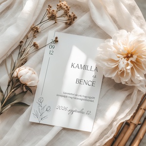 Pure Line esküvői meghívó, Esküvő, Meghívó & Kártya, Meghívó, Fotó, grafika, rajz, illusztráció, Papírművészet, MESKA