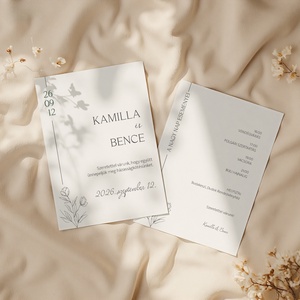 Pure Line esküvői meghívó - esküvő - meghívó & kártya - meghívó - Meska.hu