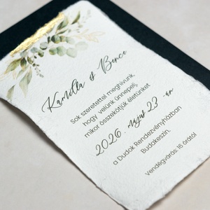 Golden Greenery � aranyozott esküvői meghívó - esküvő - meghívó & kártya - meghívó - Meska.hu