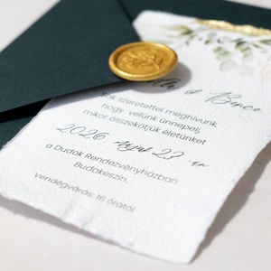 Golden Greenery � aranyozott esküvői meghívó - esküvő - meghívó & kártya - meghívó - Meska.hu