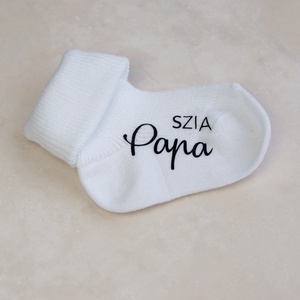 Baba bejelentő zokni, Baba - mama, Babaemlékek, Bababejelentők, Decoupage, transzfer és szalvétatechnika, MESKA