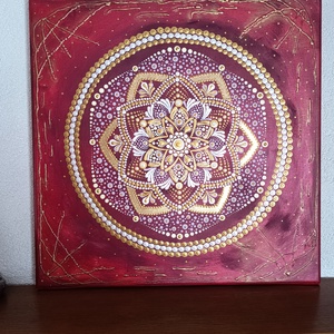 Tavaszra várva mandala, Művészet, Festmény, Festmény vegyes technika, Festészet, MESKA