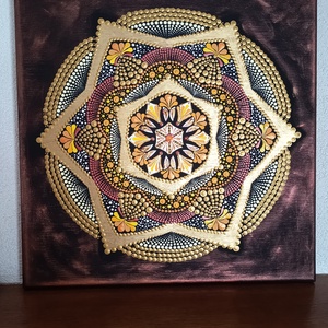 Csillagom mandala, Művészet, Festmény, Festmény vegyes technika, Festészet, MESKA