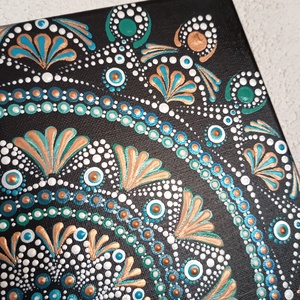 Kék és ezüst mandala - művészet - festmény - festmény vegyes technika - Meska.hu