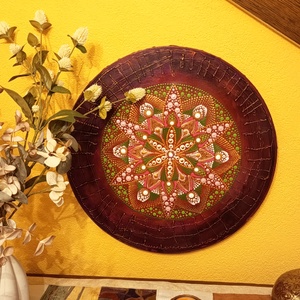 Tavaszi színek mandala - művészet - festmény - festmény vegyes technika - Meska.hu