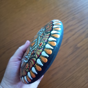 Narancs és arany mandalakő - művészet - szobor - kerámia - Meska.hu