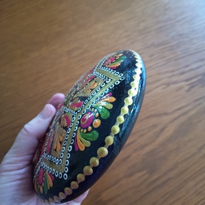 Virágos mandalakő - művészet - szobor - kerámia - Meska.hu